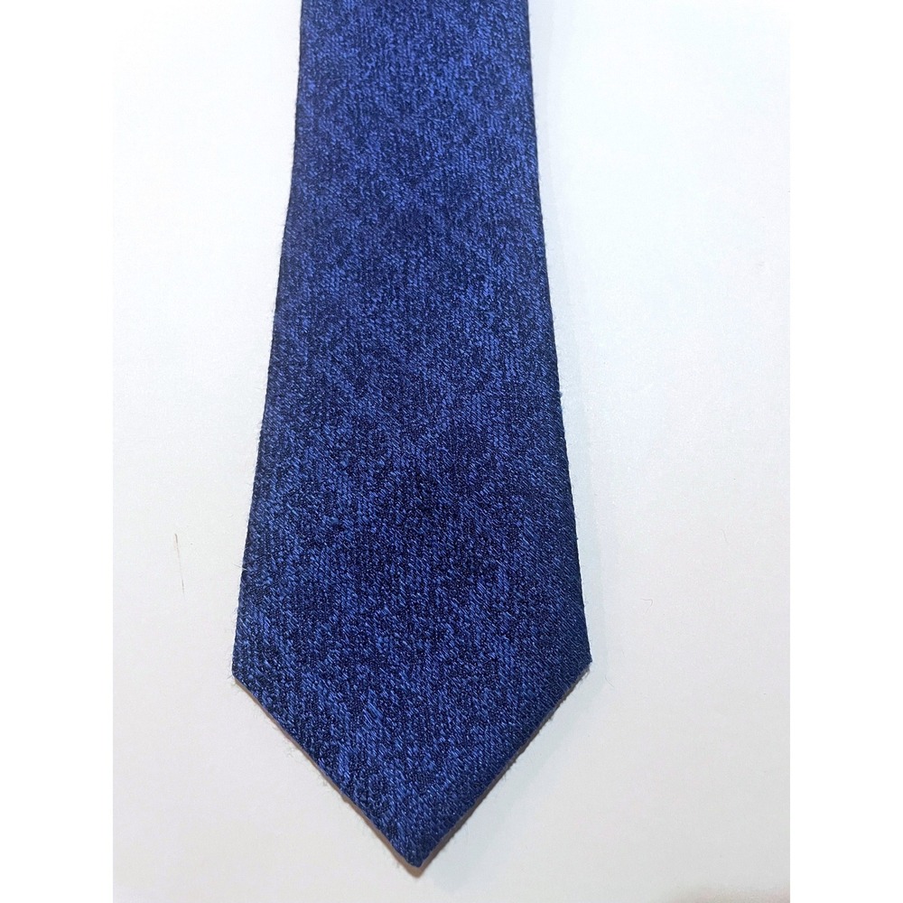 Awearness Kenneth Cole Necktie Blue Silk Linen Textured Business Formal Tie New